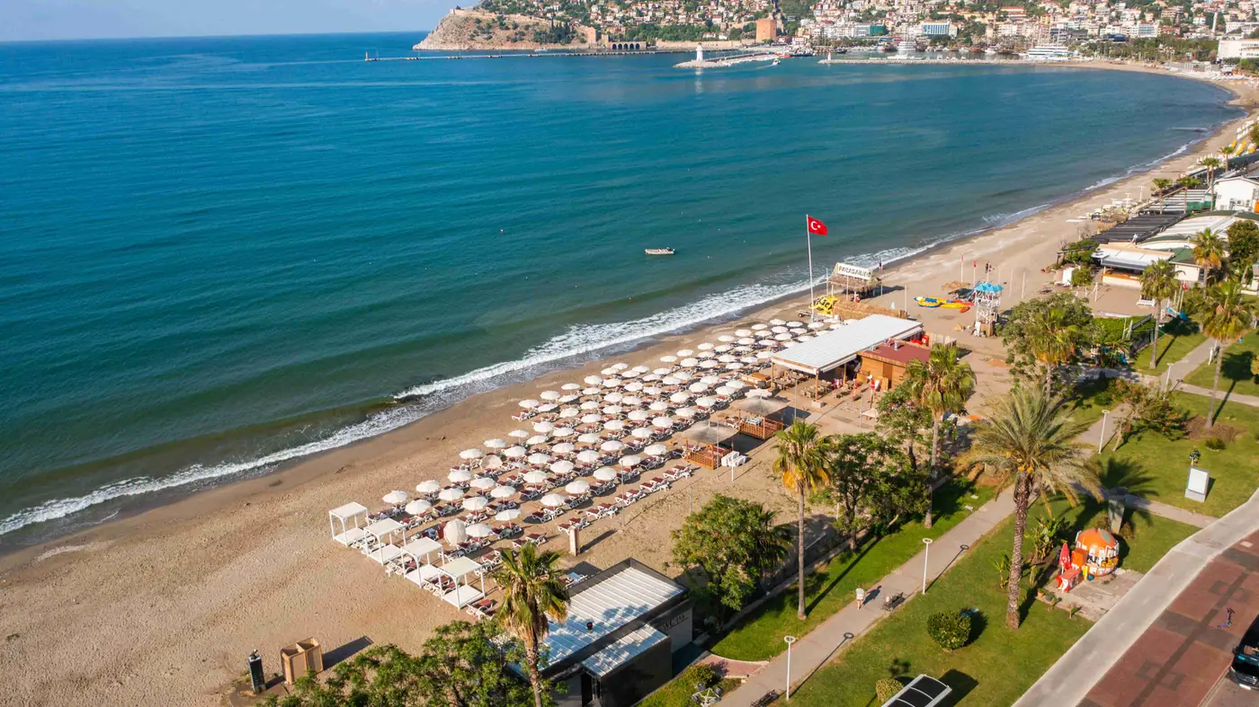 Alanya bay aerial view